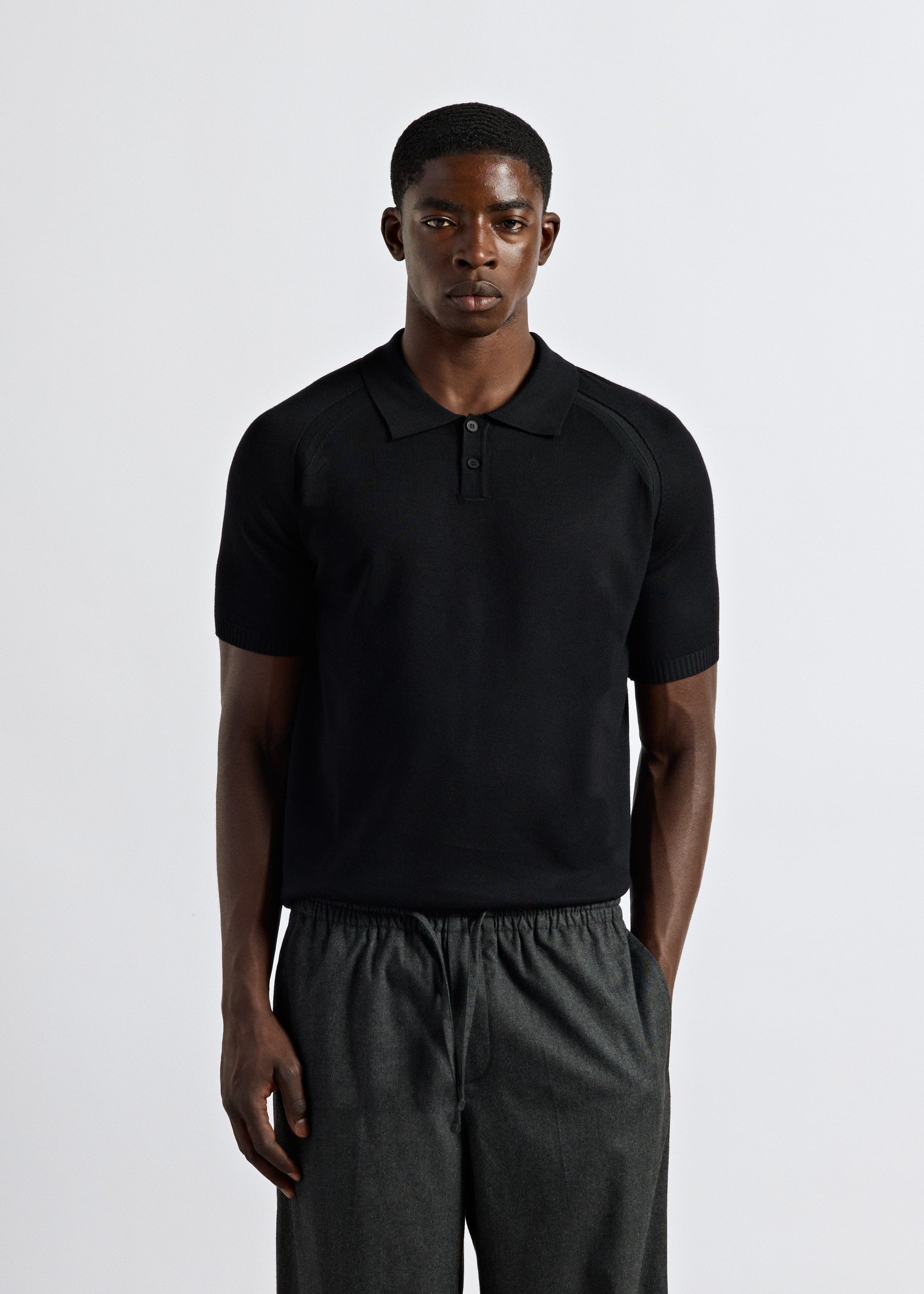 Fine Knit Polo T-Shirt