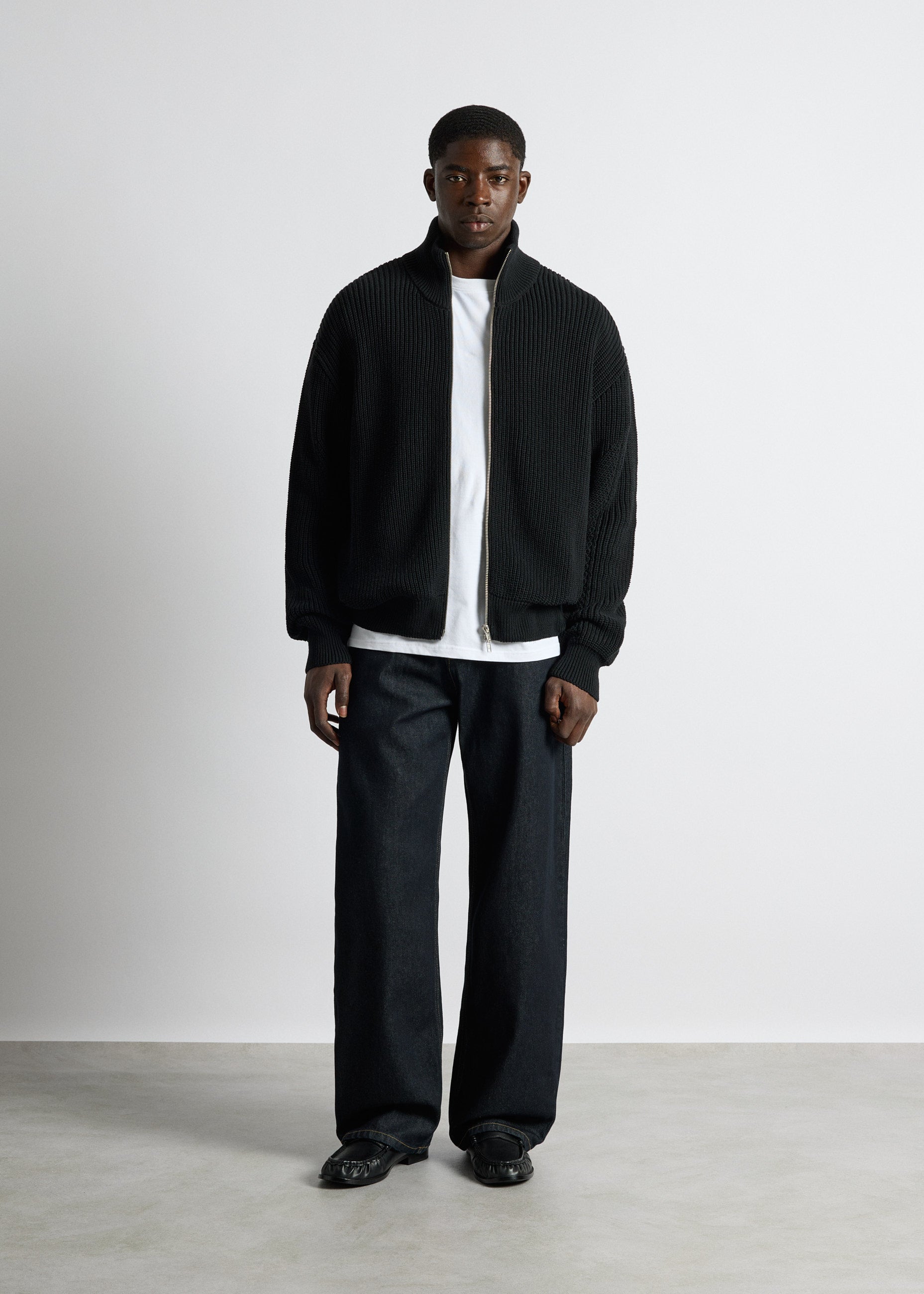 Chunky Knit Zip Jacket