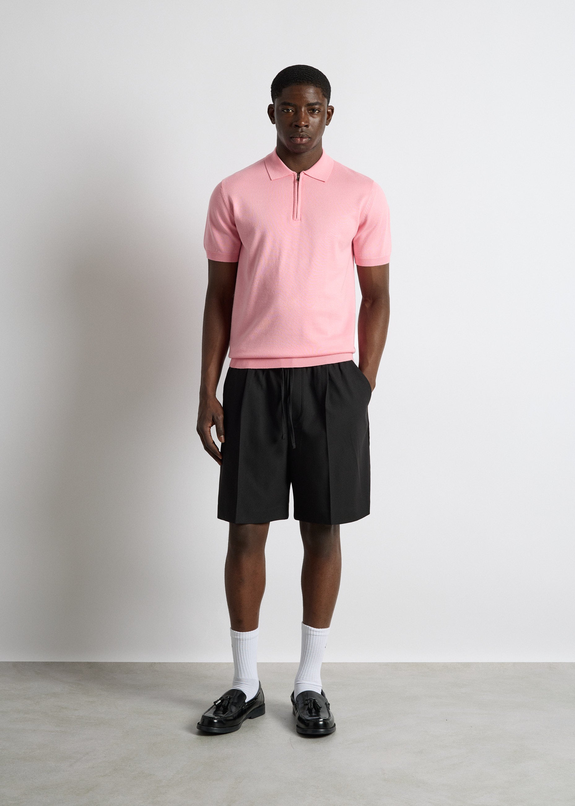 Quarter Zip Polo Shirt