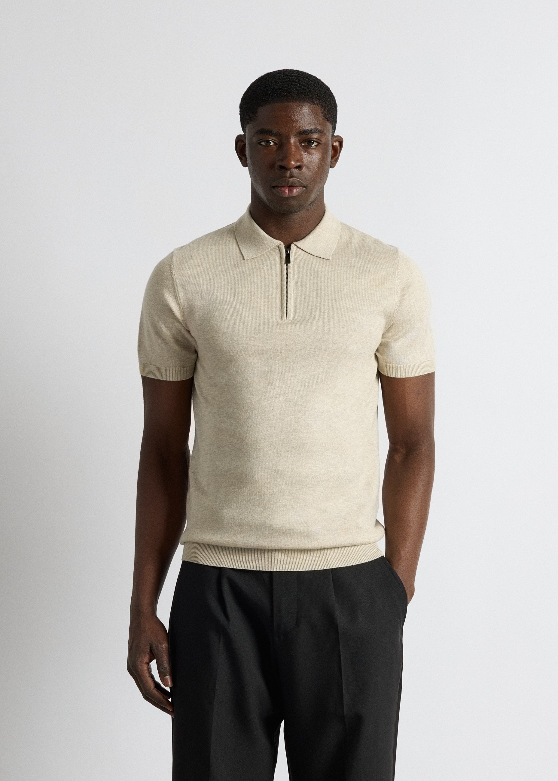Quarter Zip Polo Shirt