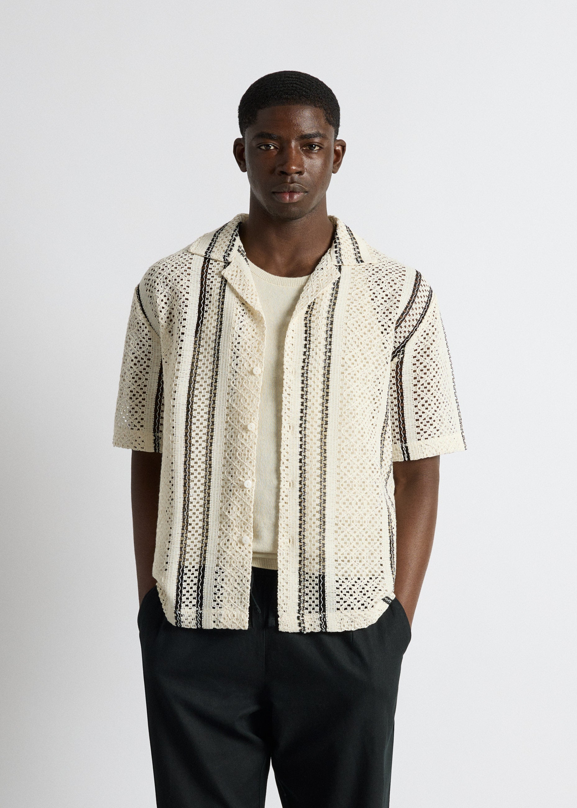 Crochet Striped Shirt