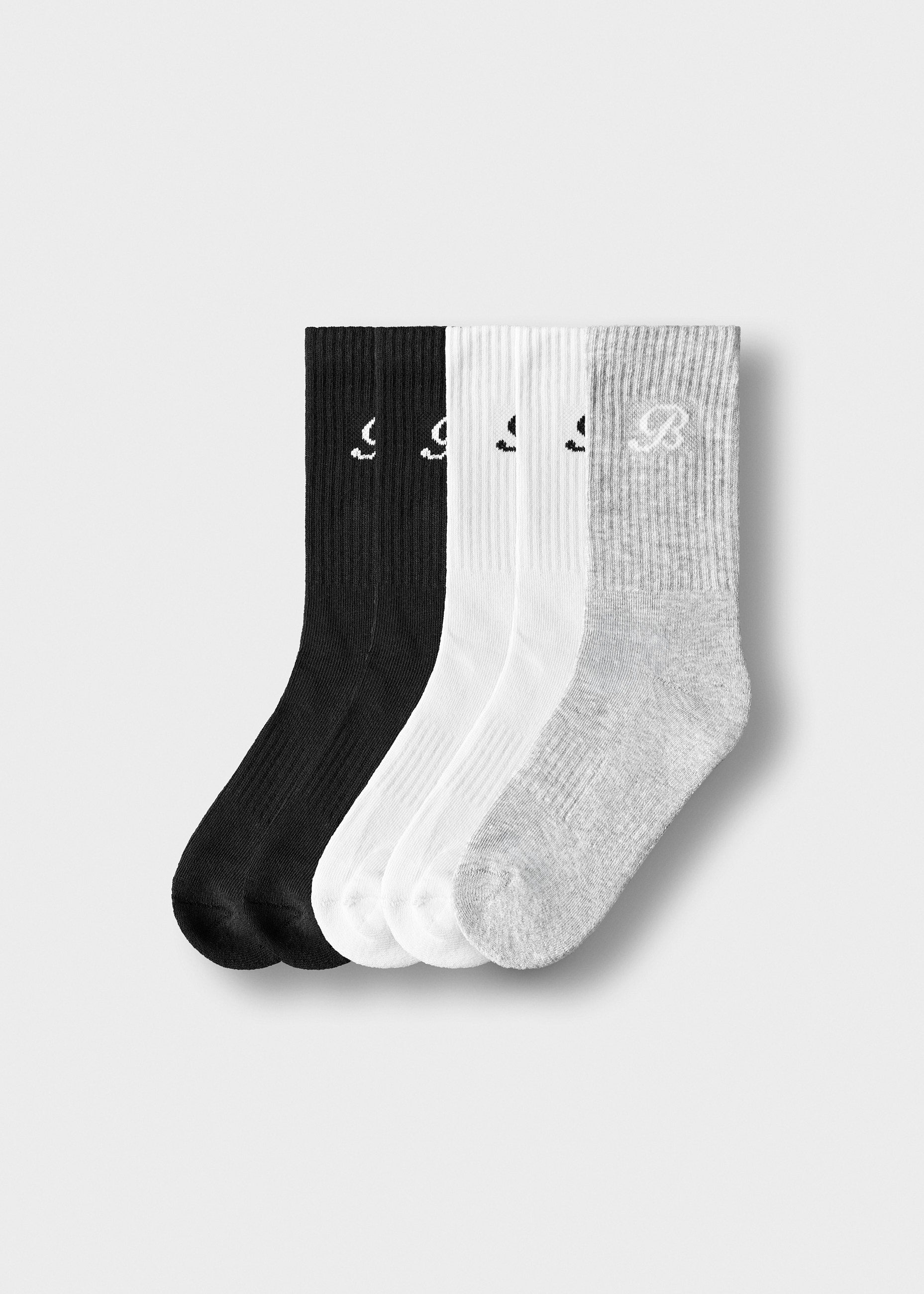 B Logo Crew Socks 5 Pack