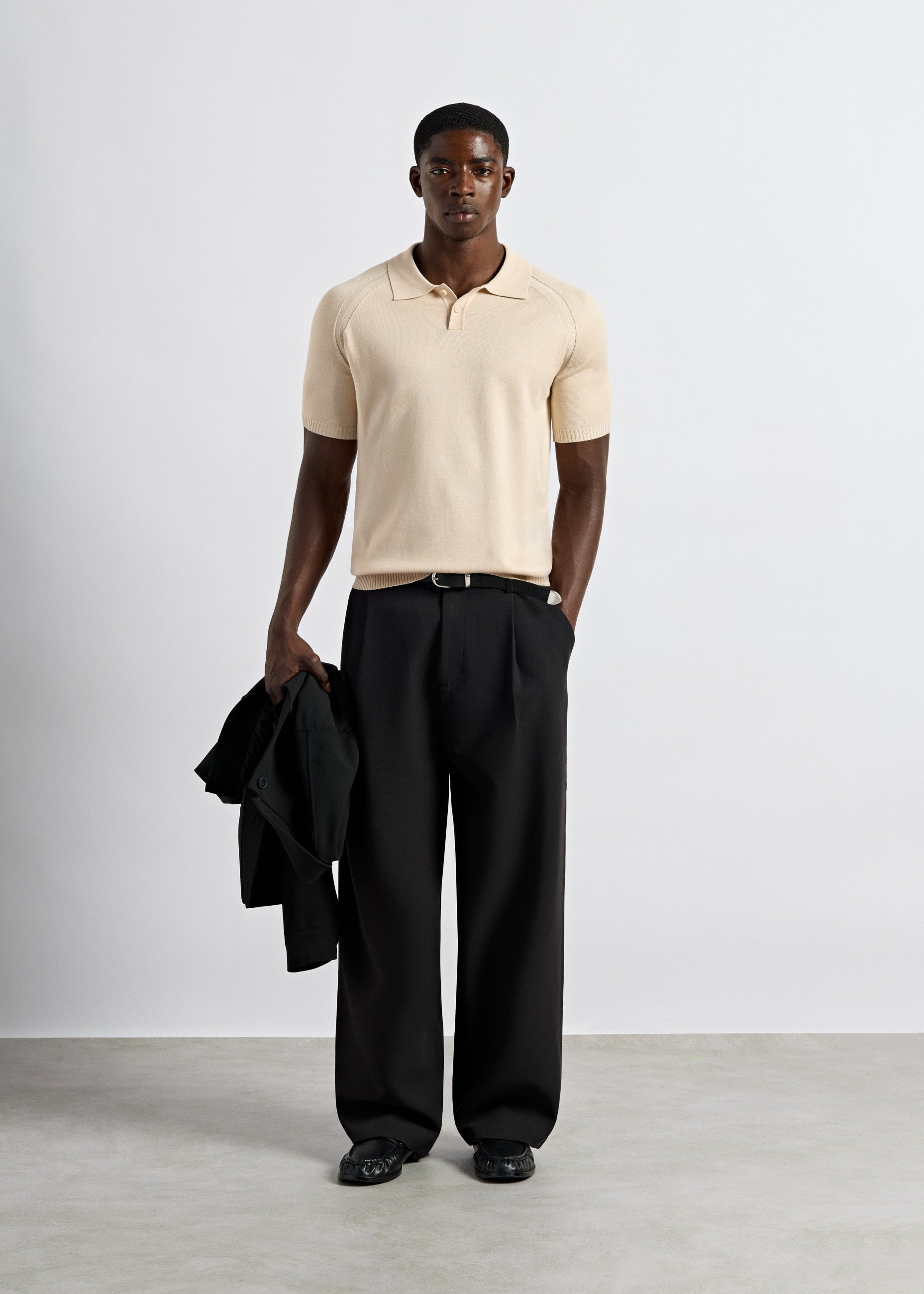 Fine Knit Polo T-Shirt