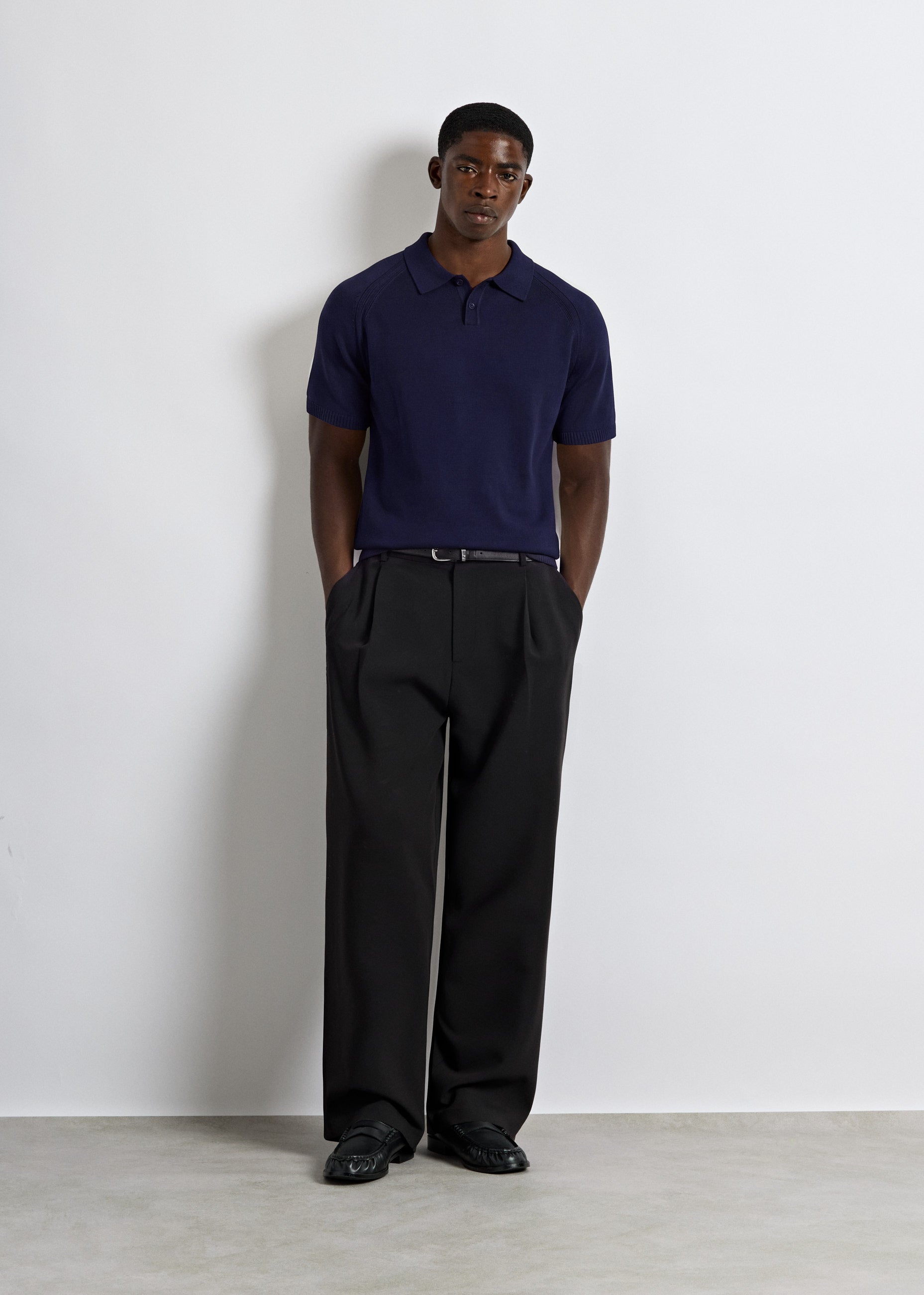 Fine Knit Polo T-Shirt