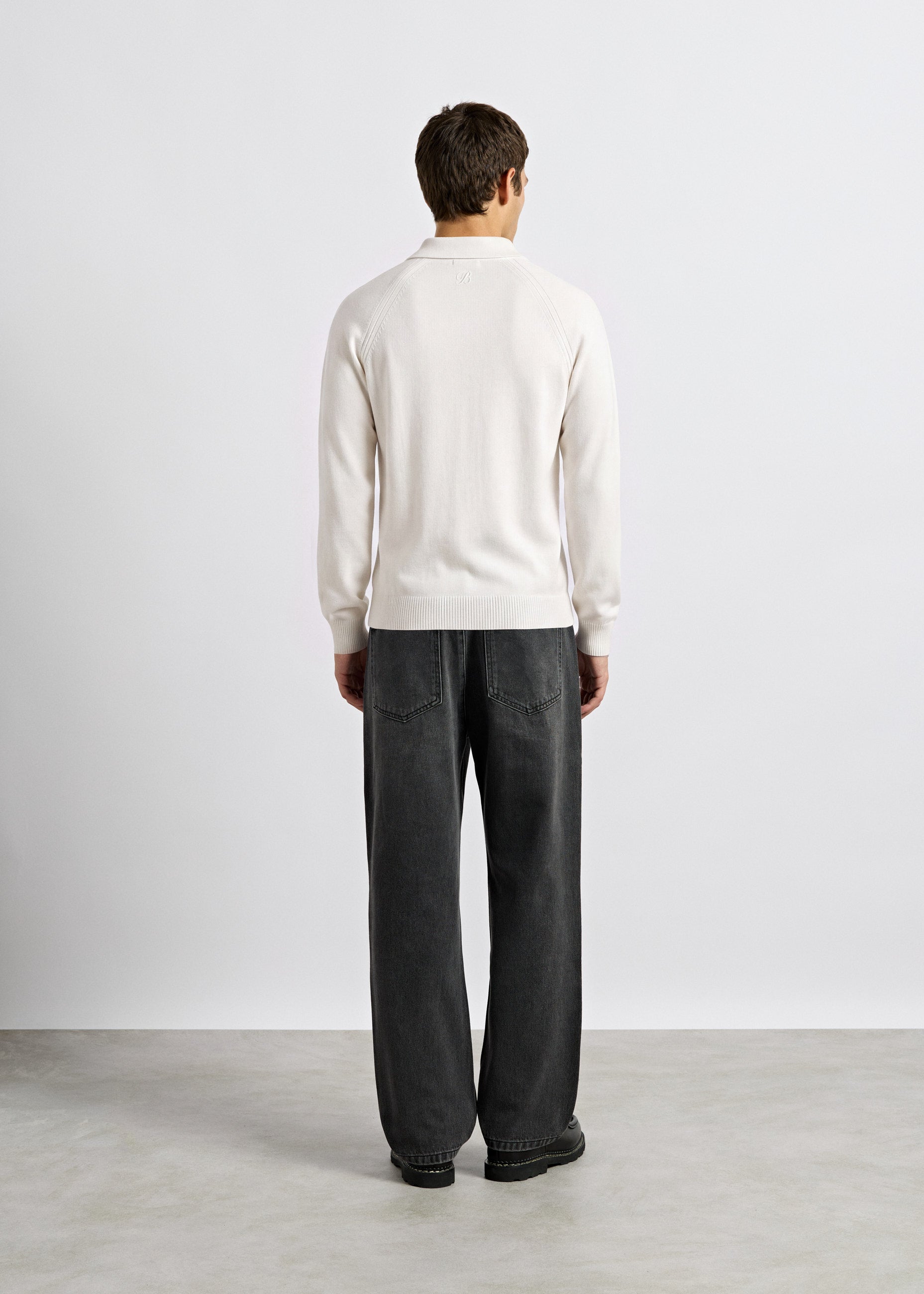 Fine Knit Polo Sweater