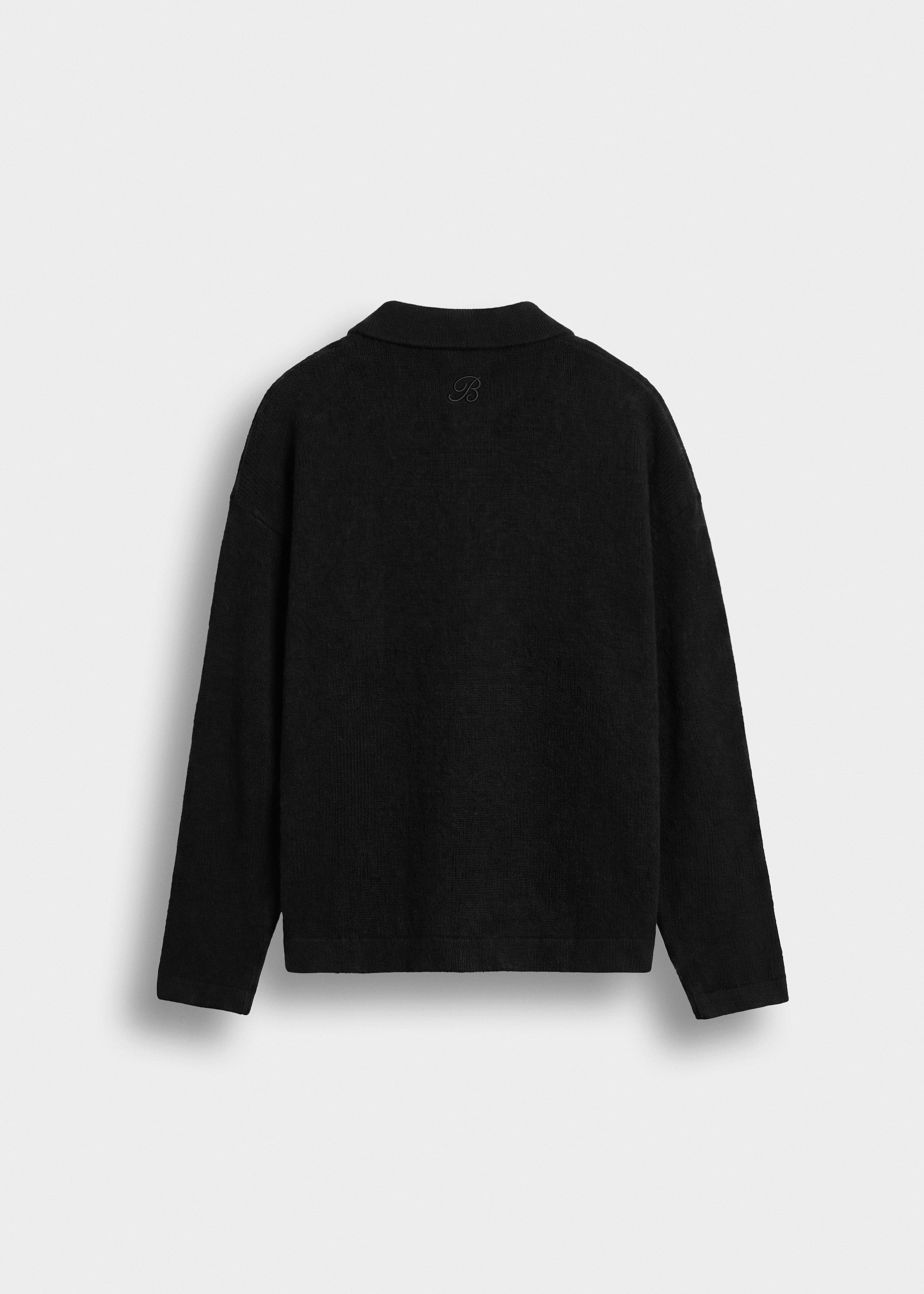 Hairy Knit Polo Sweater