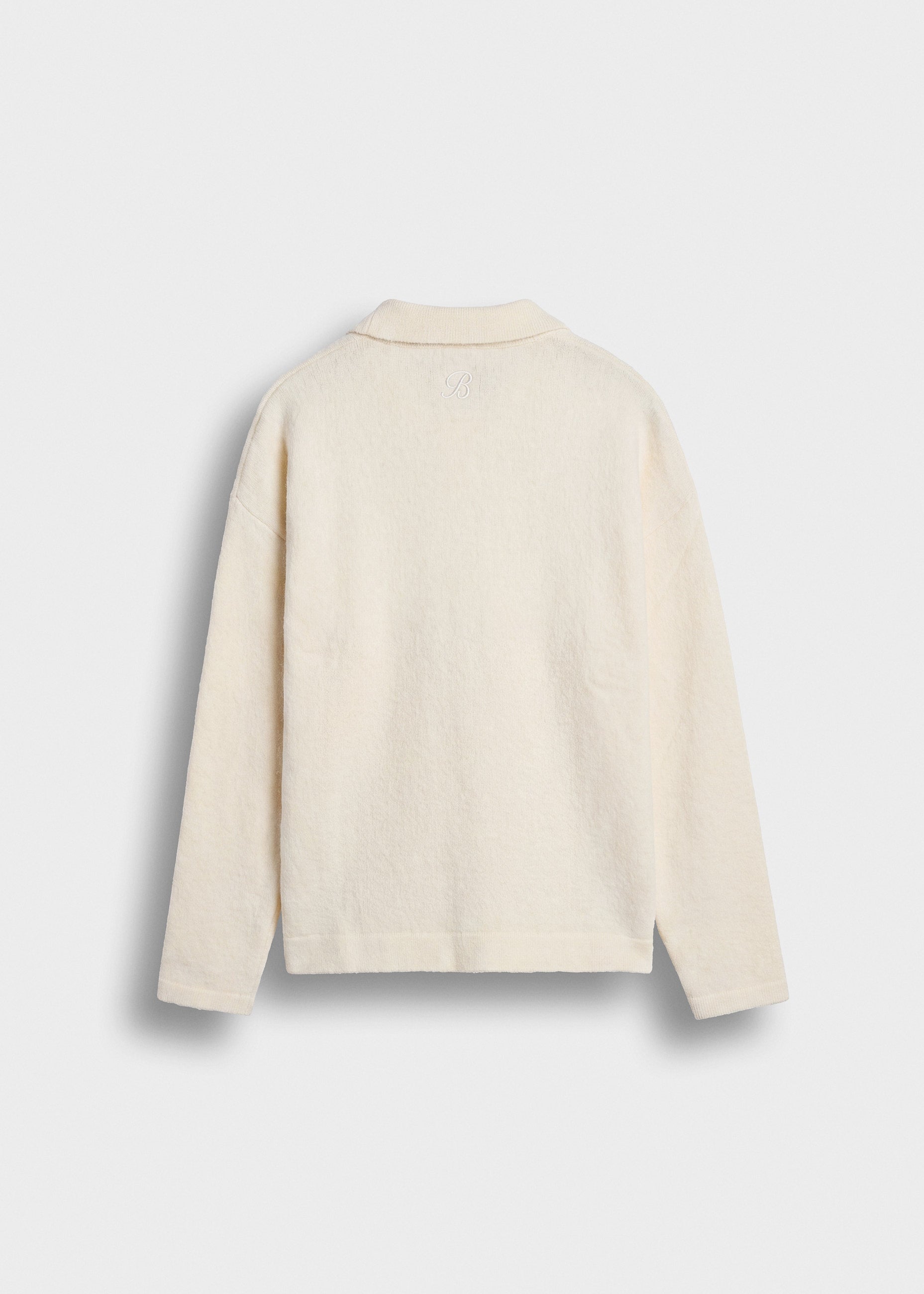Hairy Knit Polo Sweater