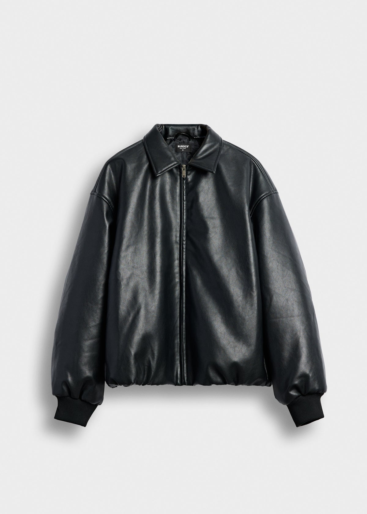 Oversized faux leather blouson