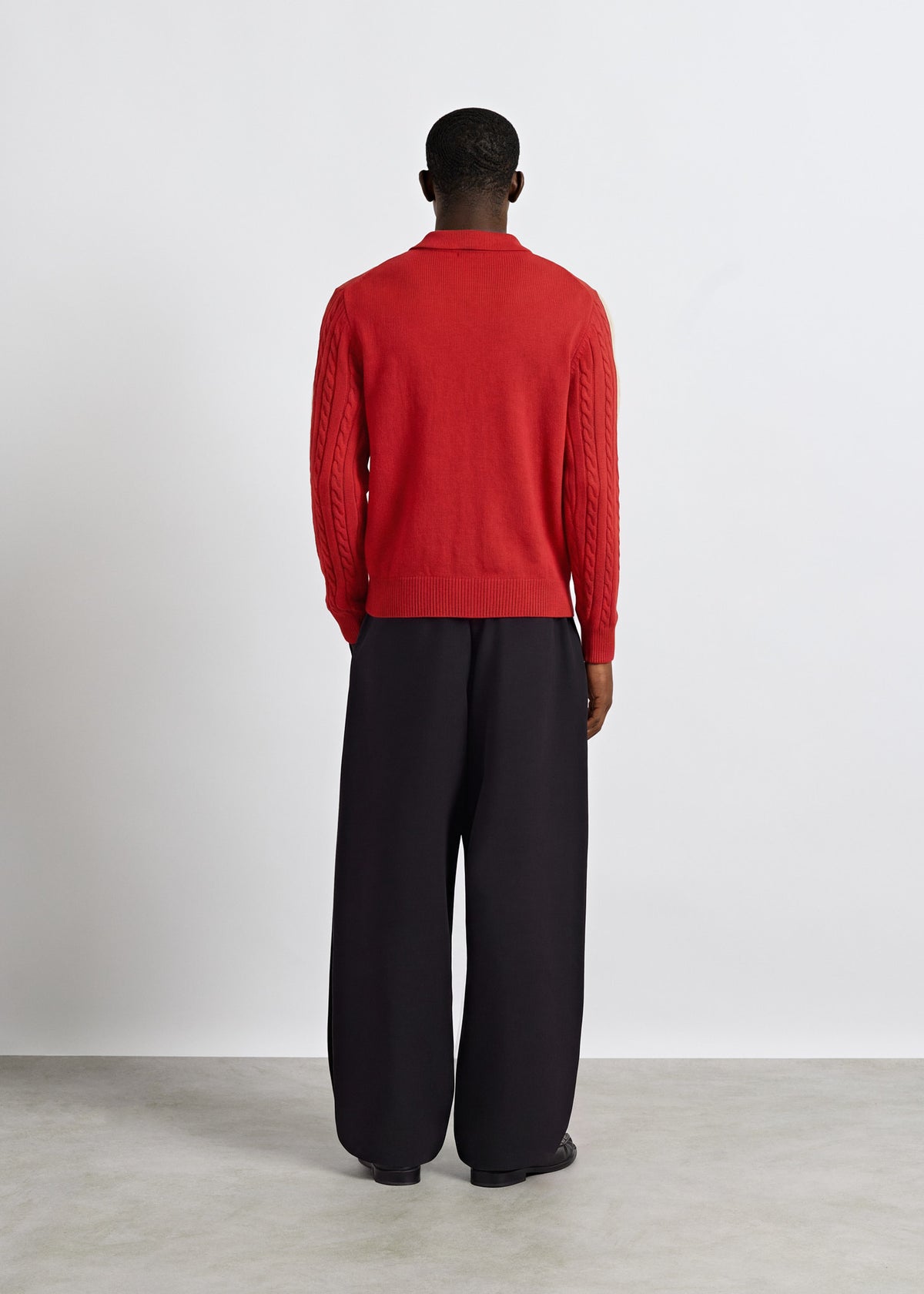 Cable Knit Polo Sweater