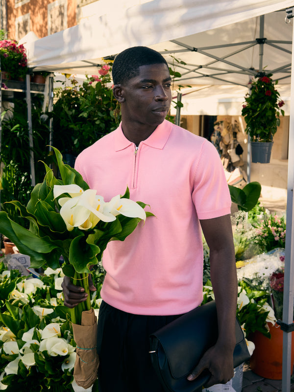 Quarter Zip  Polo Shirt
