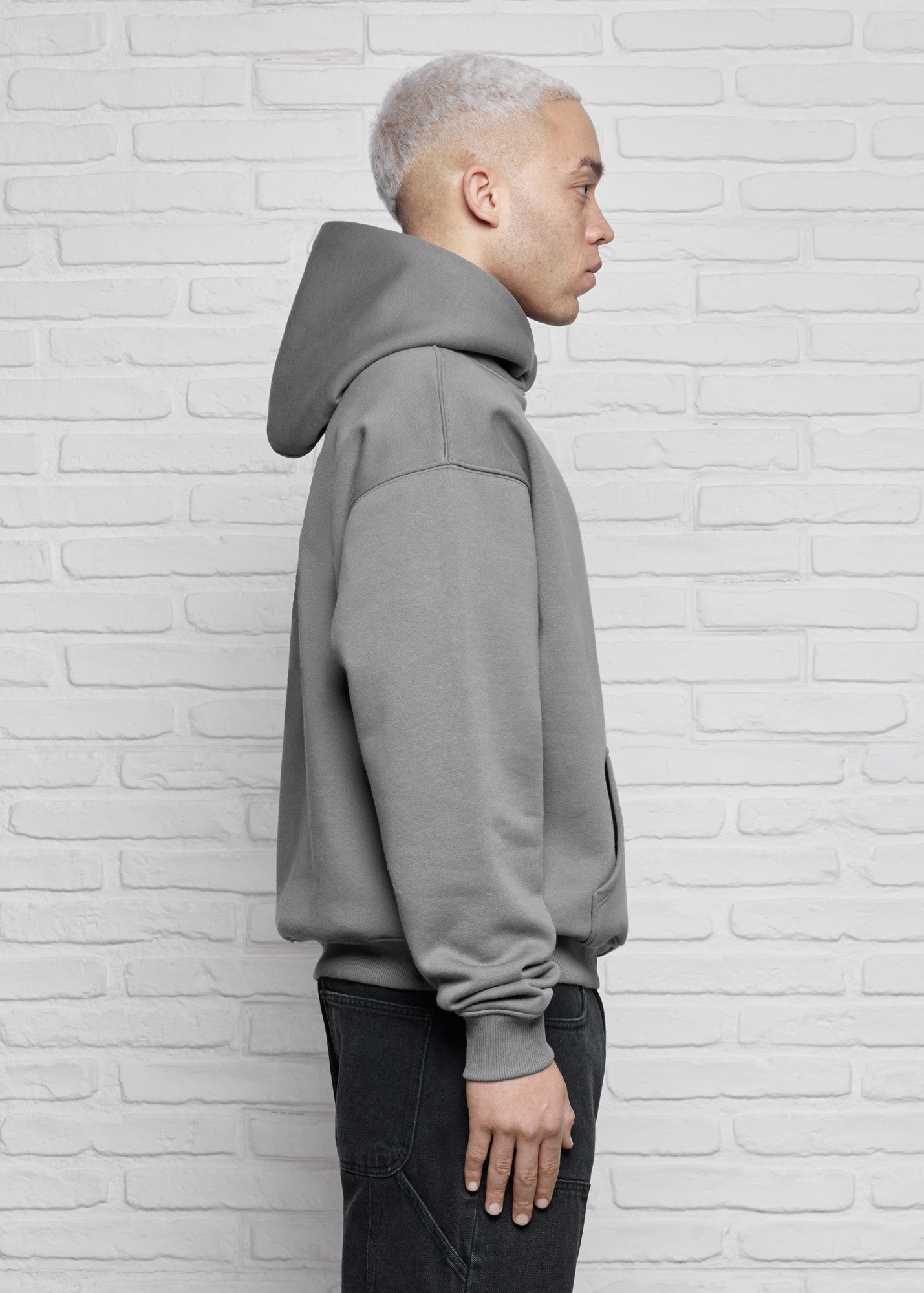 Gray basic oversized hoodie