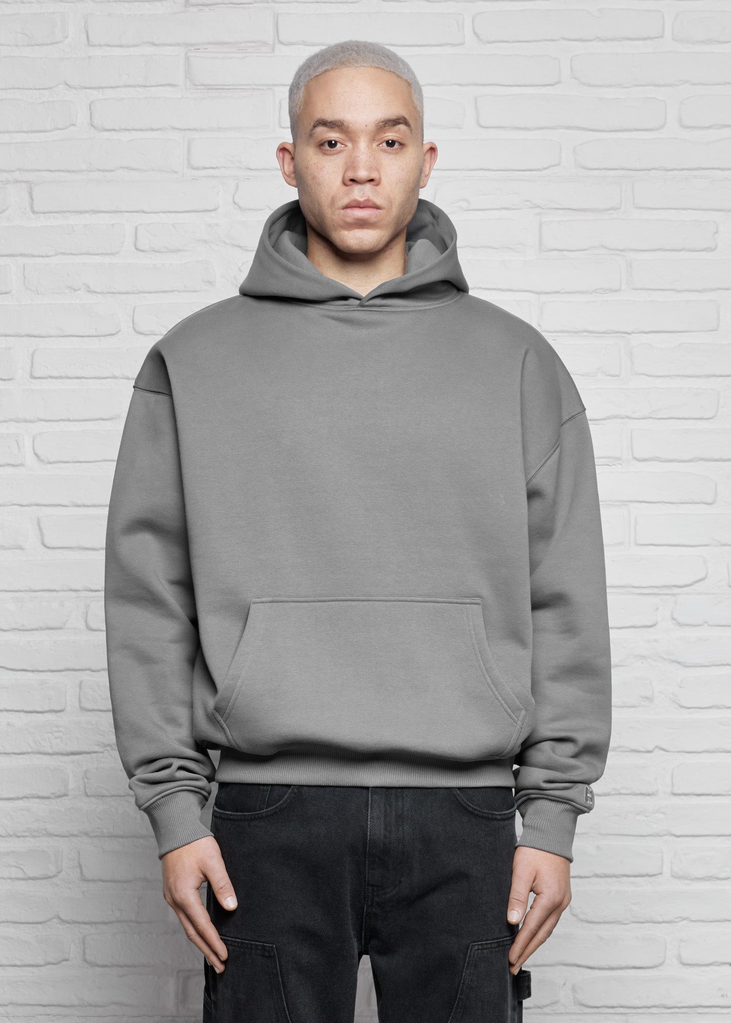 Gray basic oversized hoodie