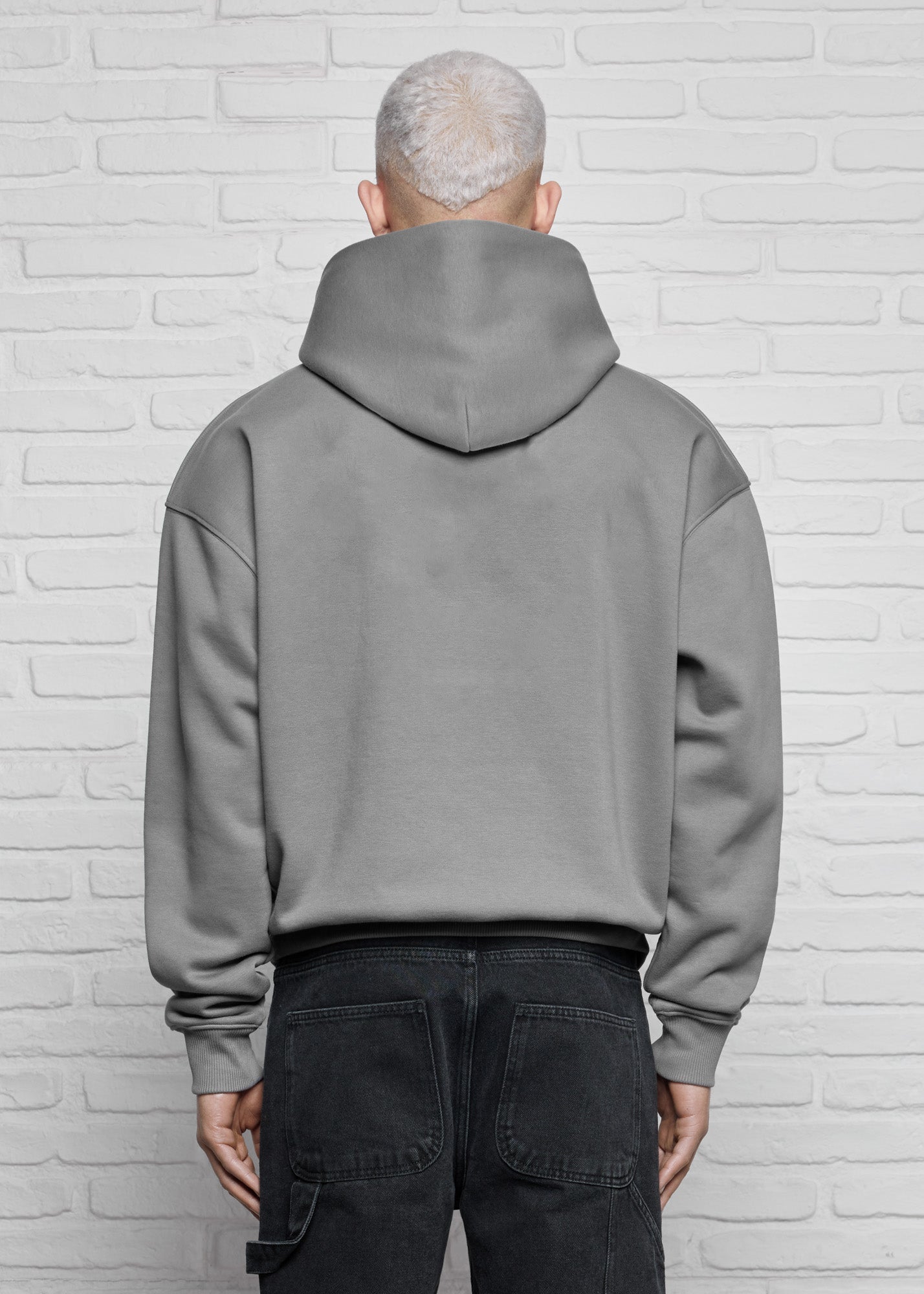 Gray basic oversized hoodie