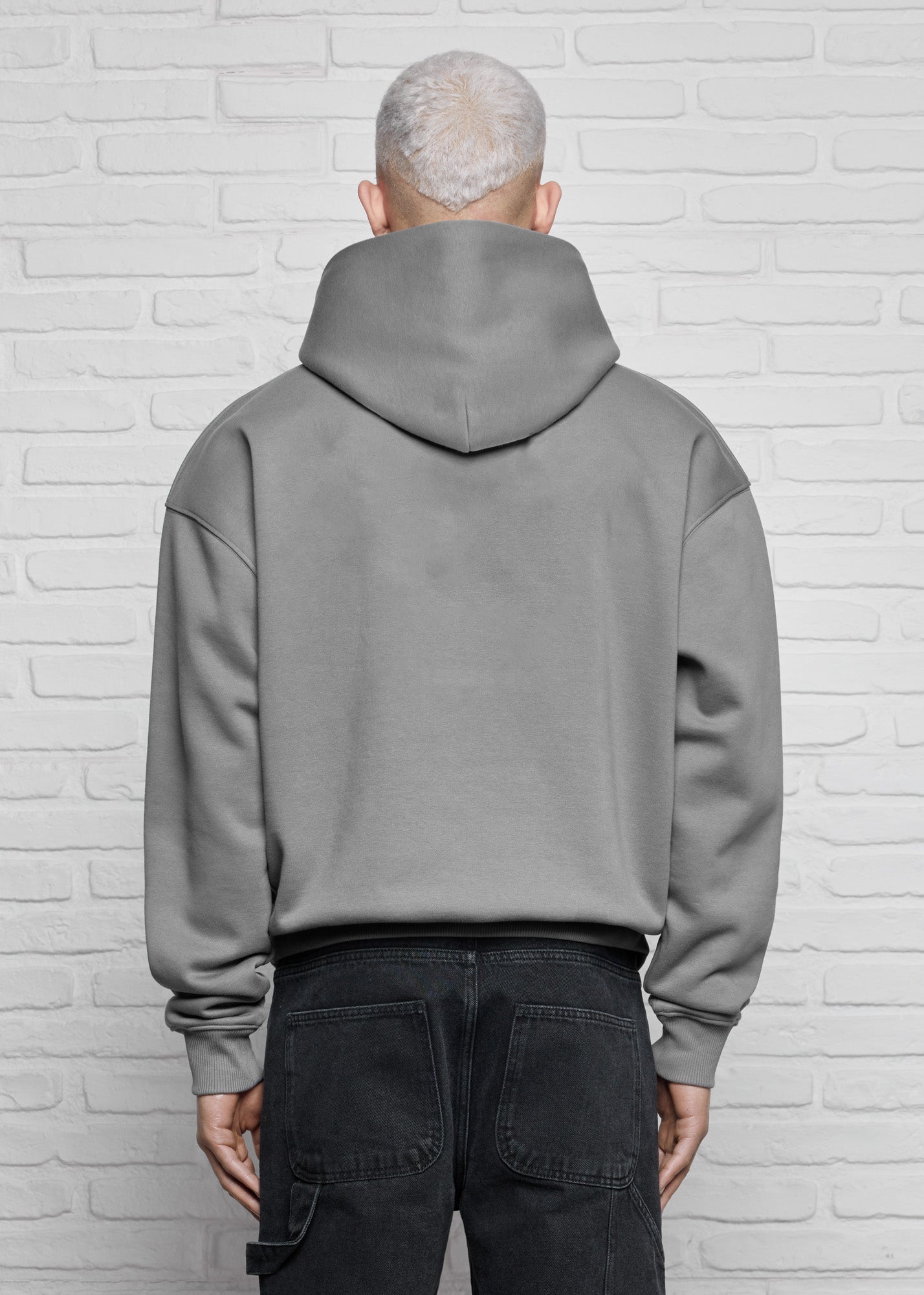 Gray basic oversized hoodie