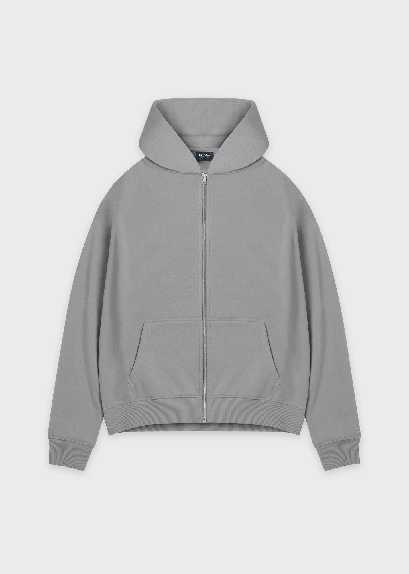 Gray basic zip hoodie