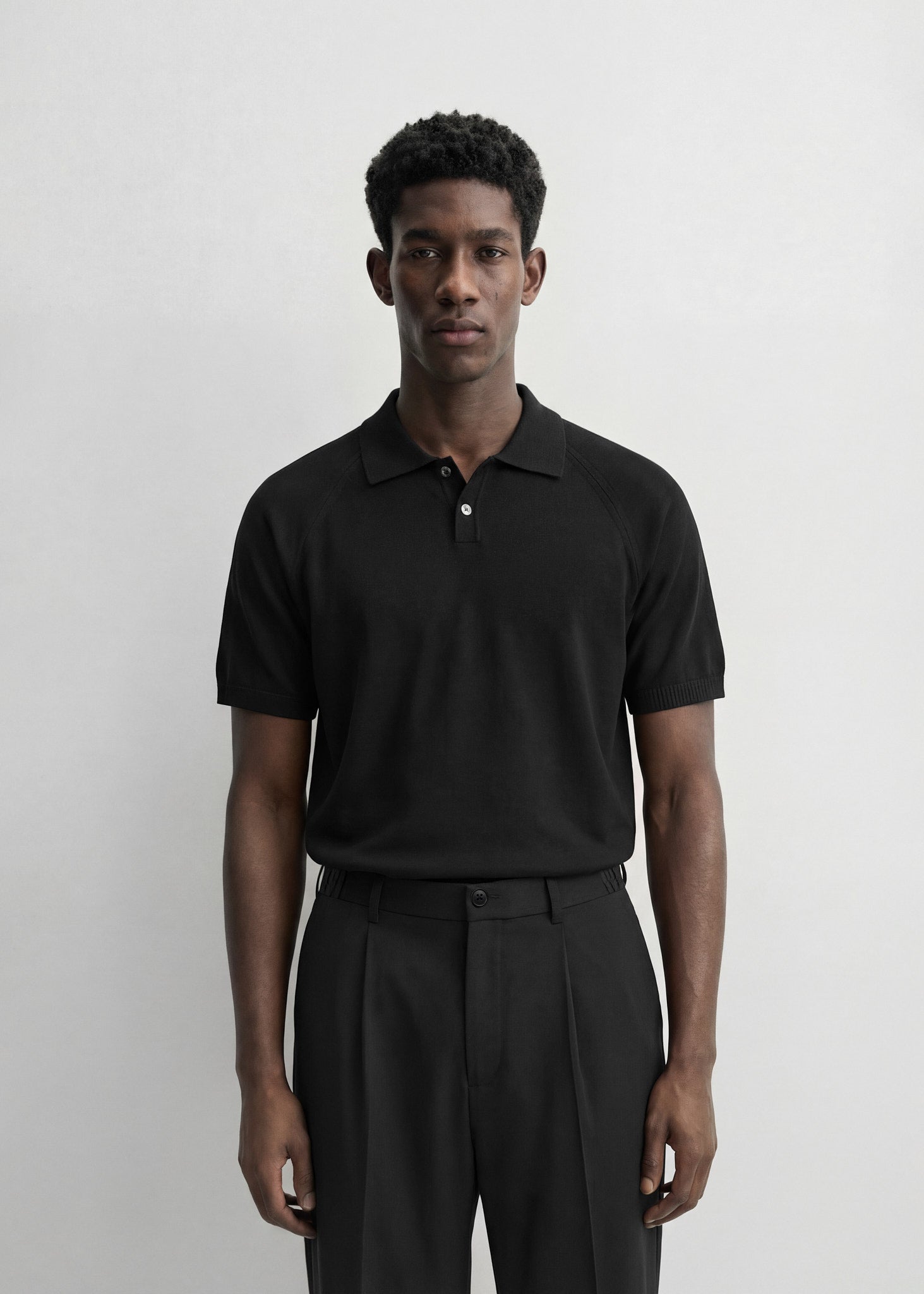 Fine Knit Polo T-Shirt