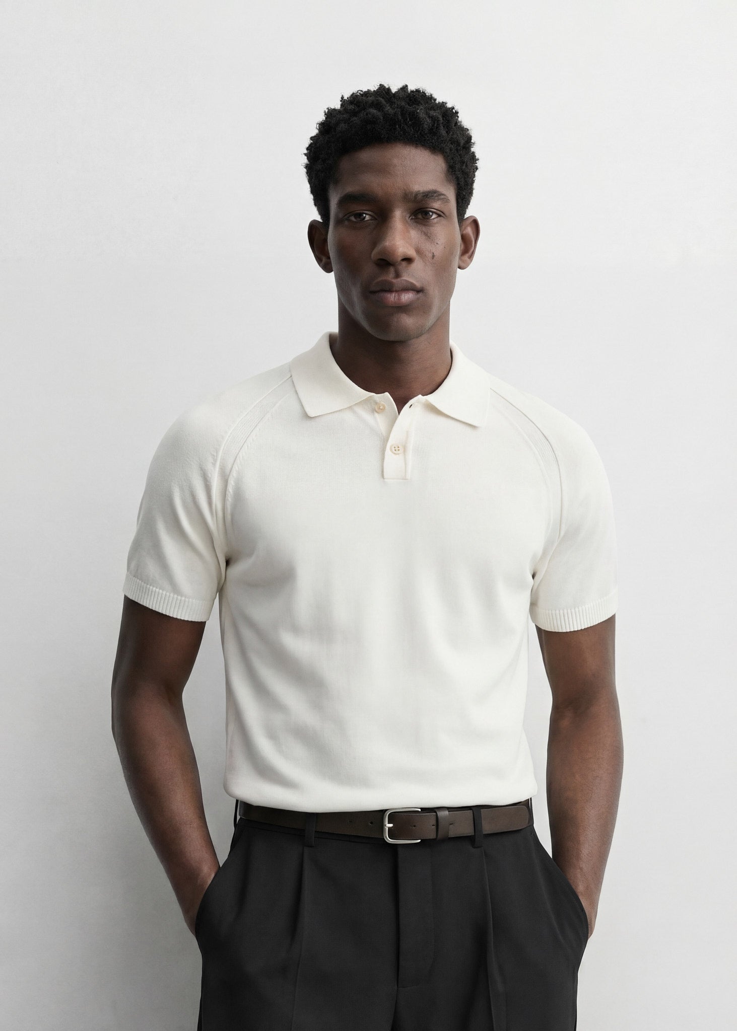 Fine Knit Polo T-Shirt