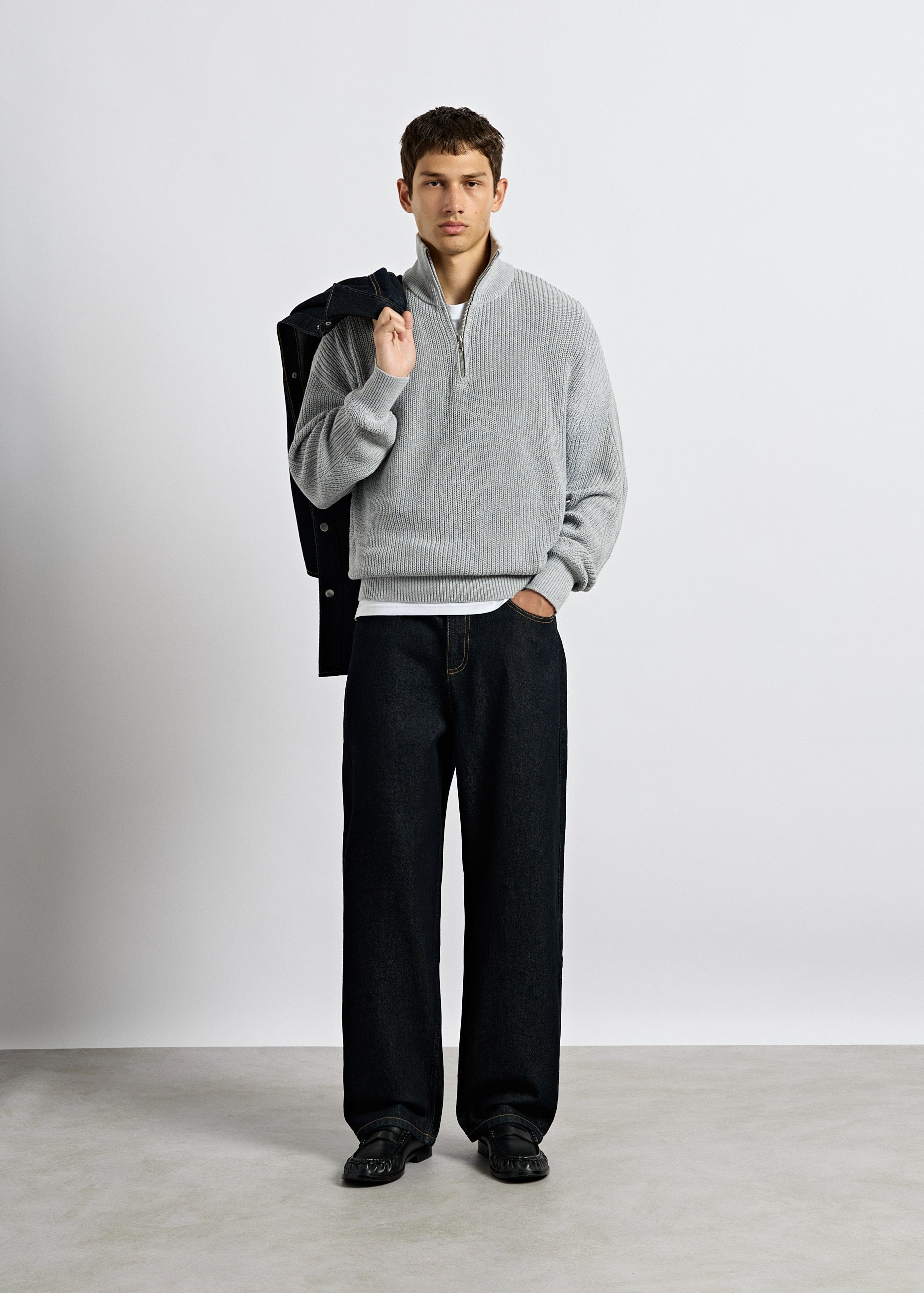 Chunky Knit Half-Zip Sweater