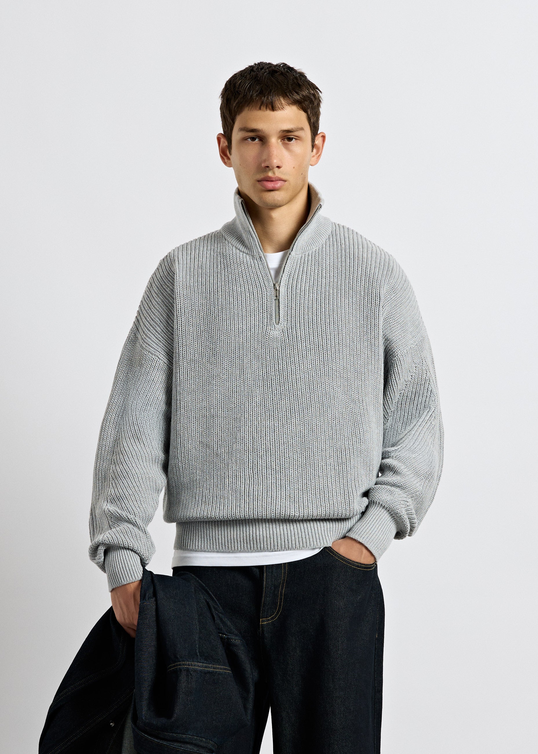 Chunky Knit Half-Zip Sweater