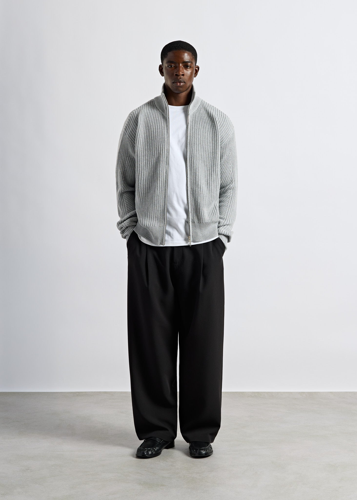 Chunky Knit Zip Jacket
