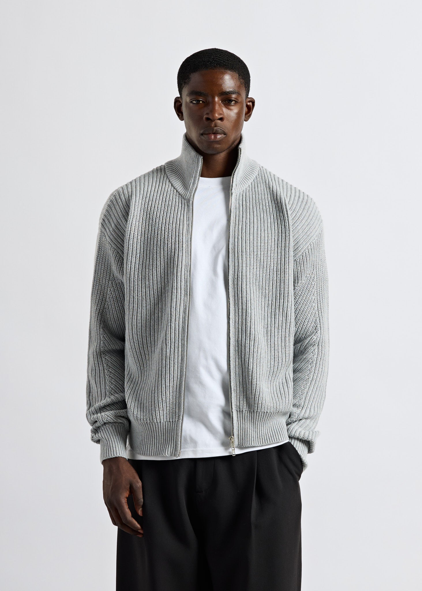 Chunky Knit Zip Jacket