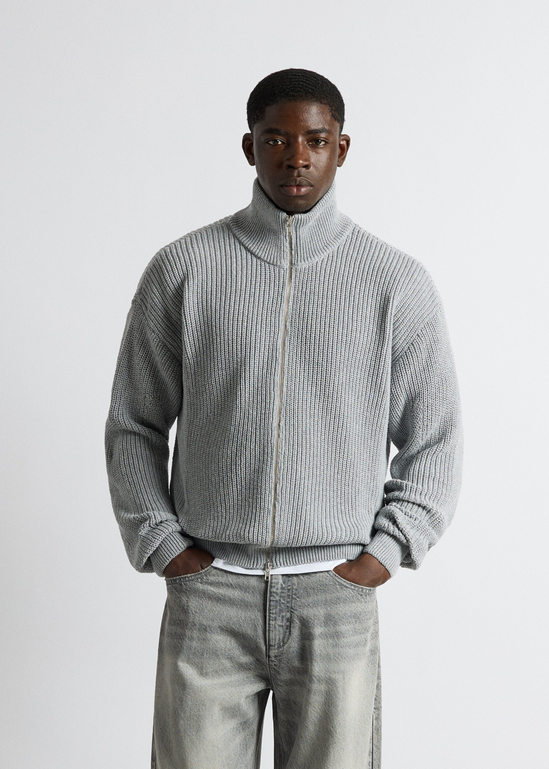 Chunky Knit Zip Jacket