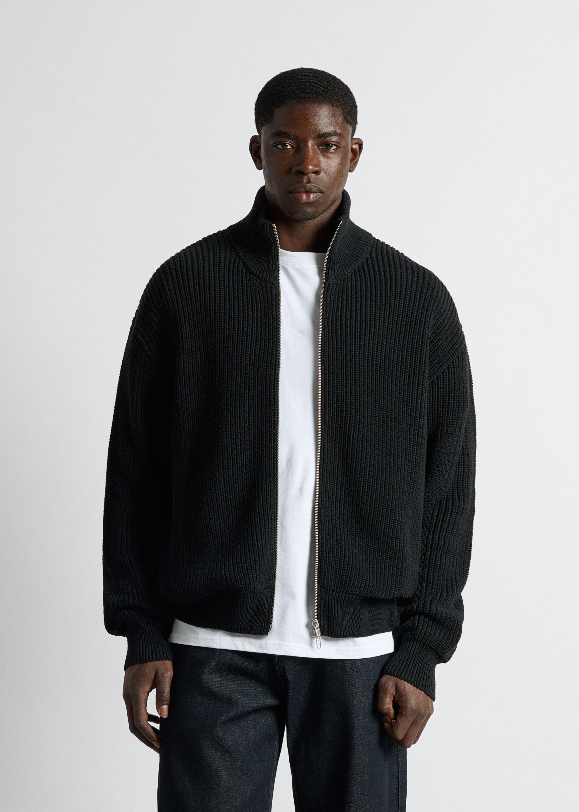 Chunky Knit Zip Jacket