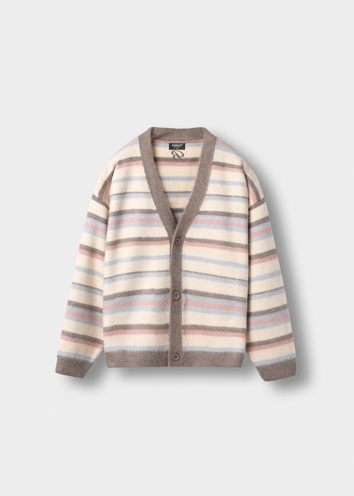 Fuzzy V-Neck Knit Cardigan