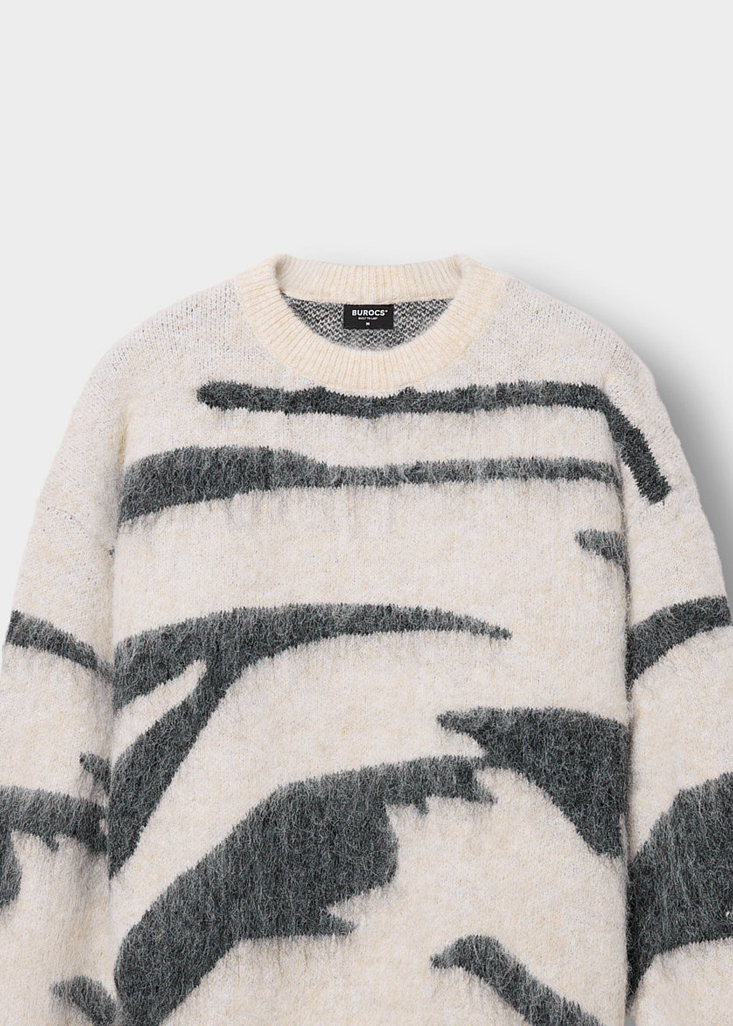 Hairy Monochrome Knit Sweater