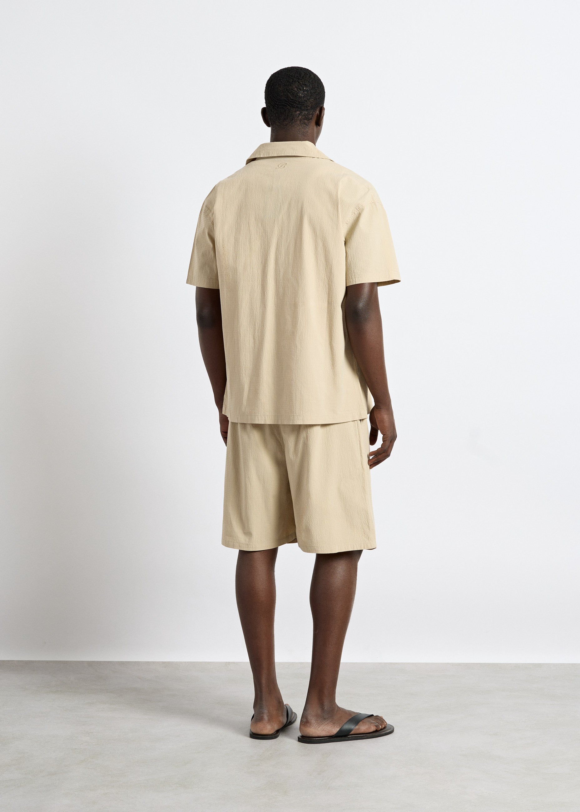Solid Seersucker Shorts