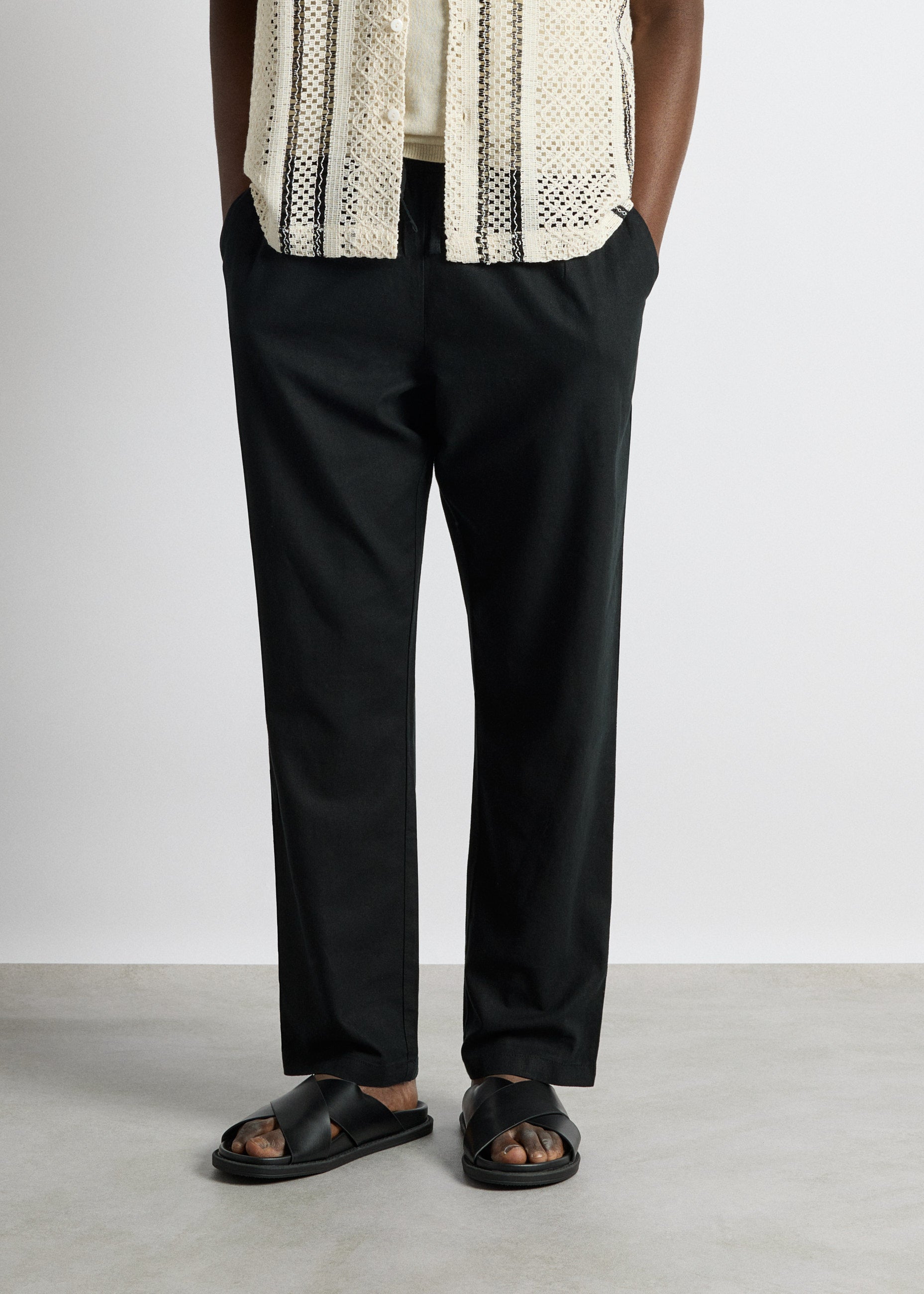 Linen-blend Pants