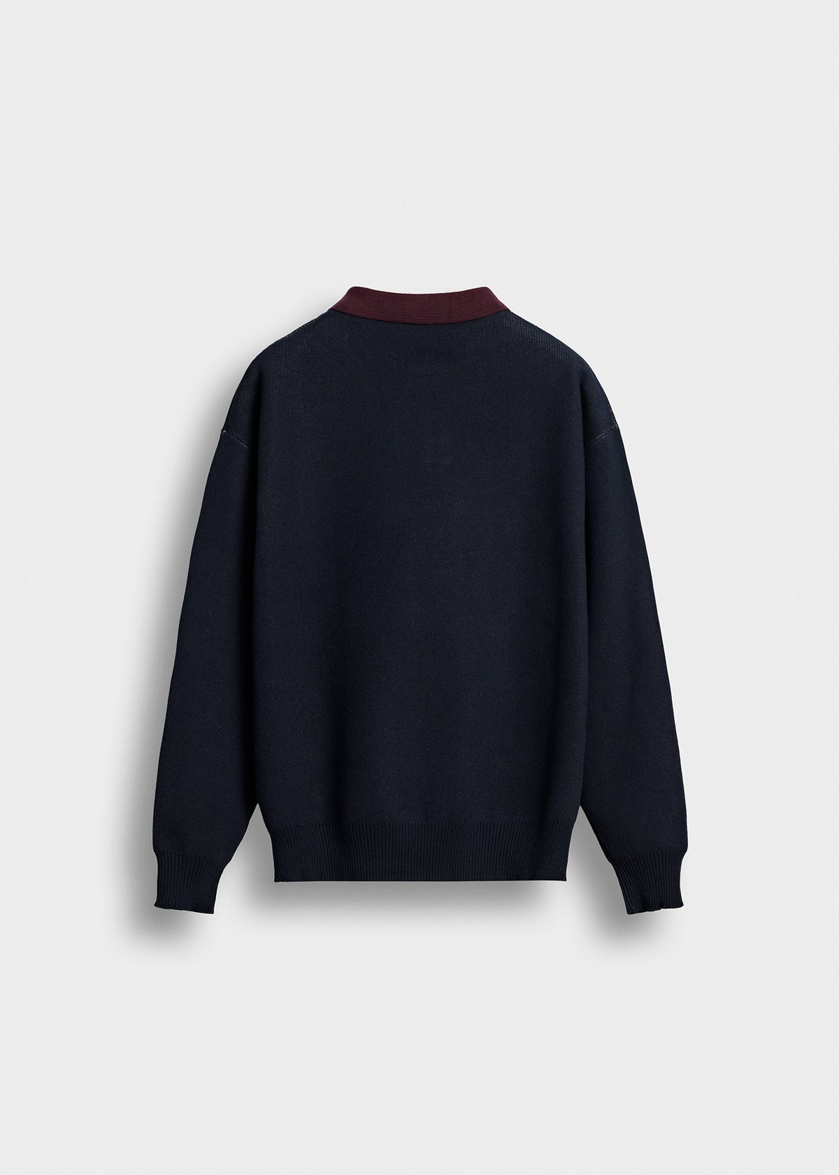 Knit Contrast Polo Sweater