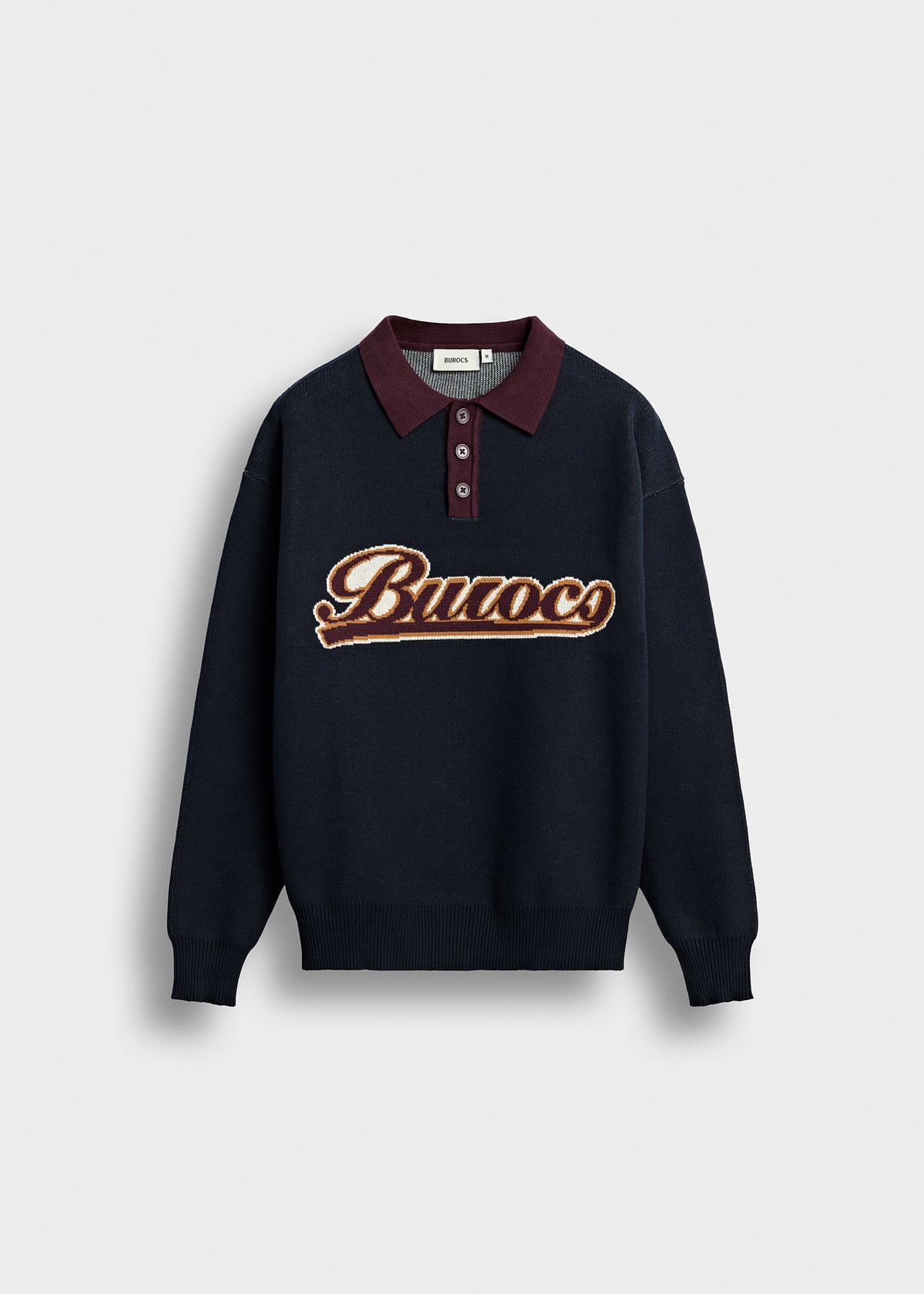 Knit Contrast Polo Sweater