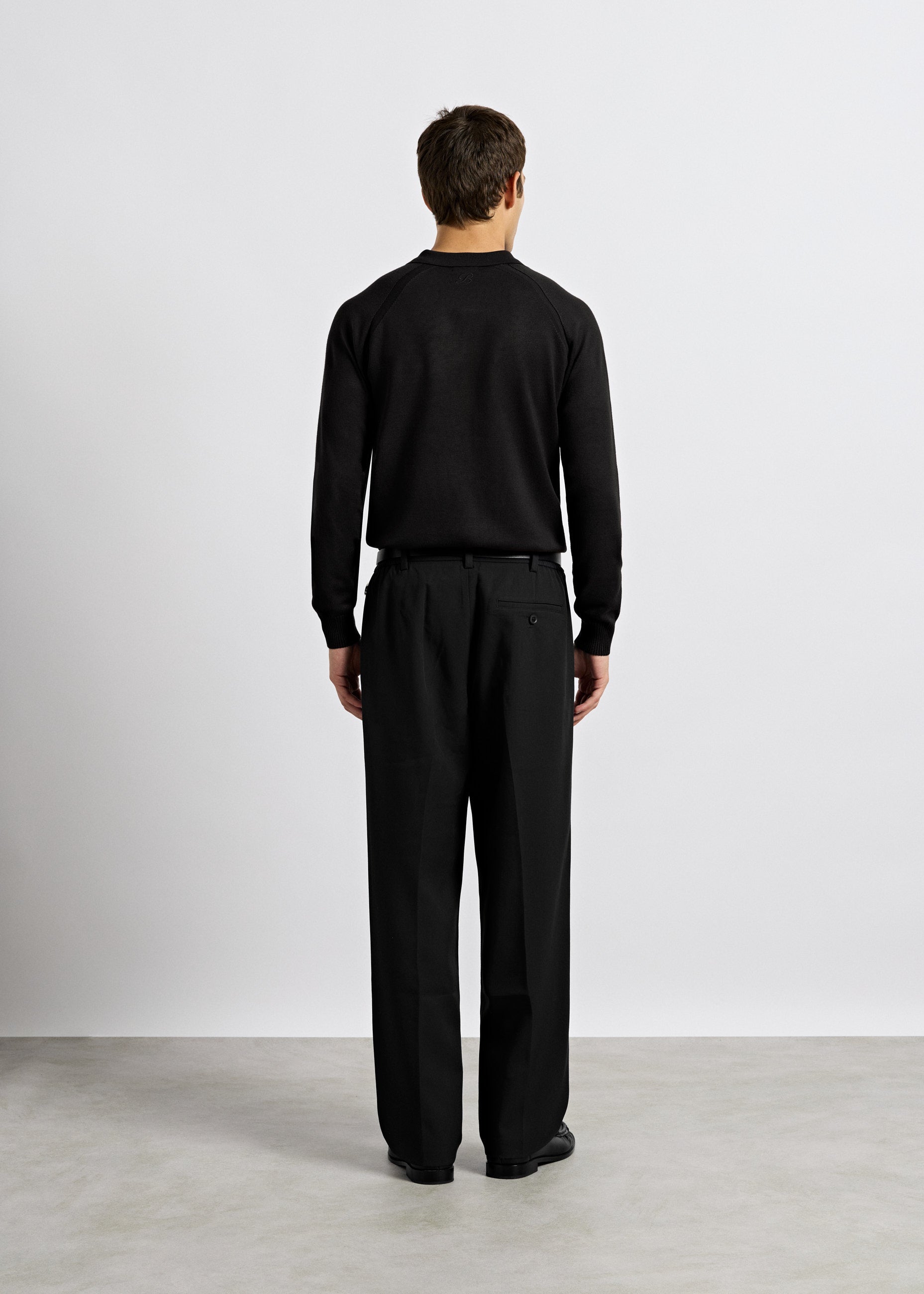 Fine Knit Polo Sweater