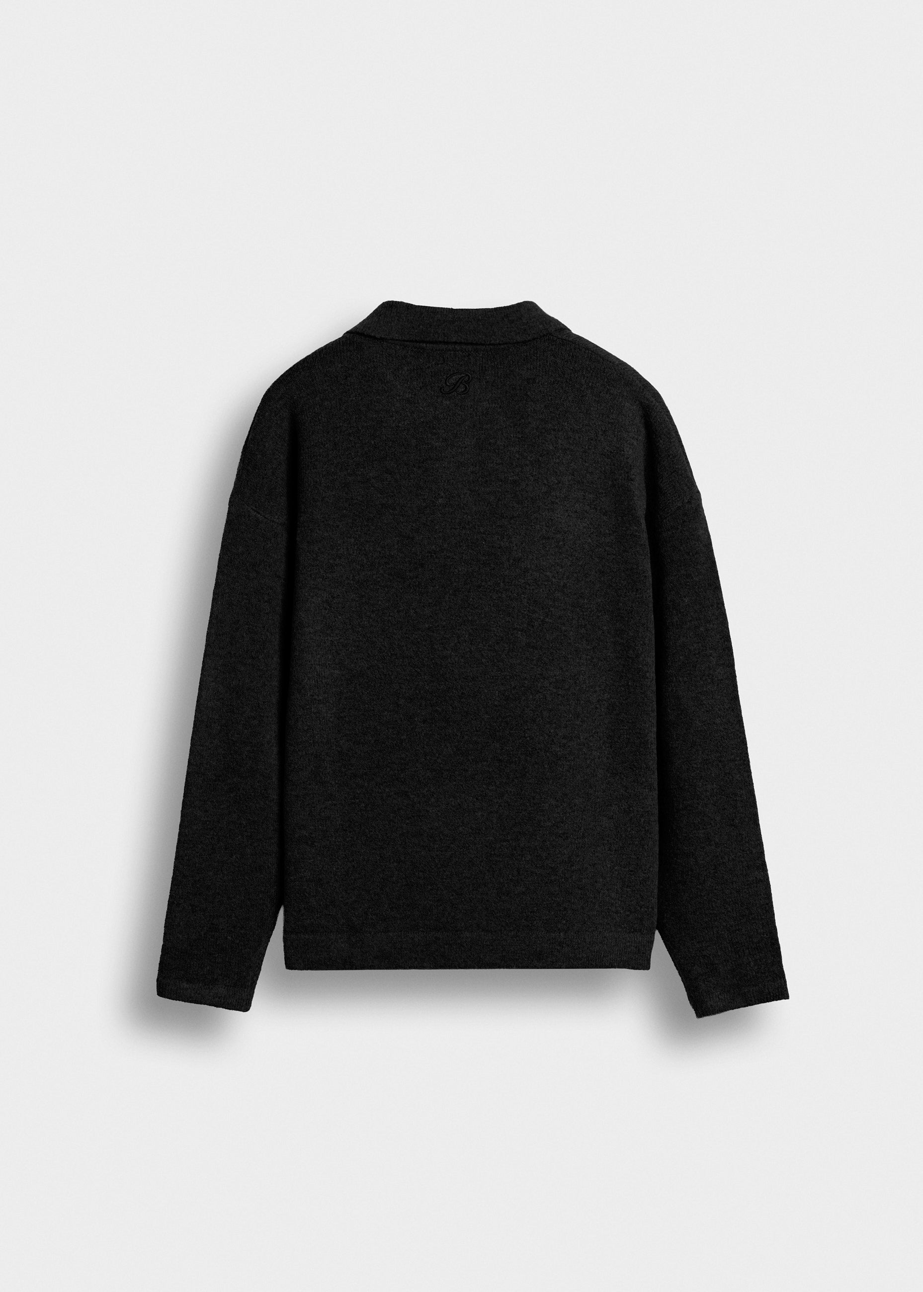 Hairy Knit Polo Sweater