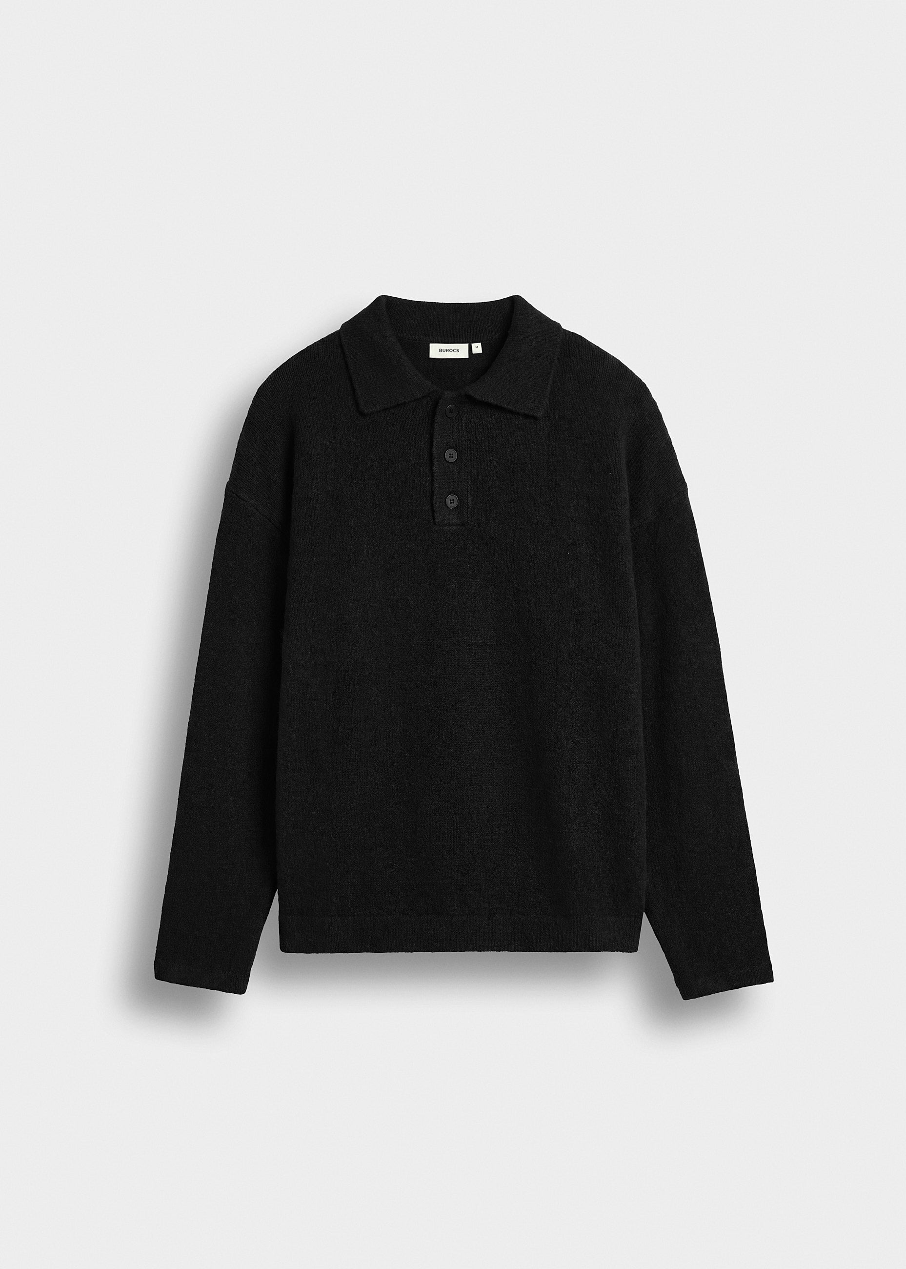 Hairy Knit Polo Sweater