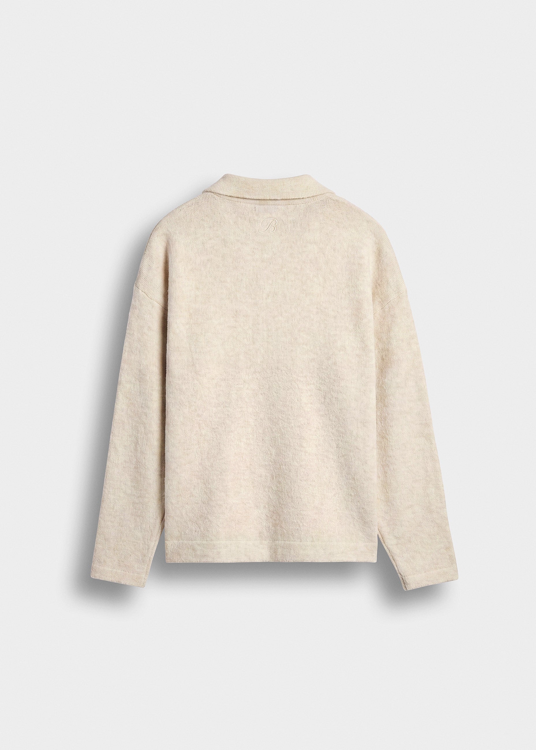 Hairy Knit Polo Sweater
