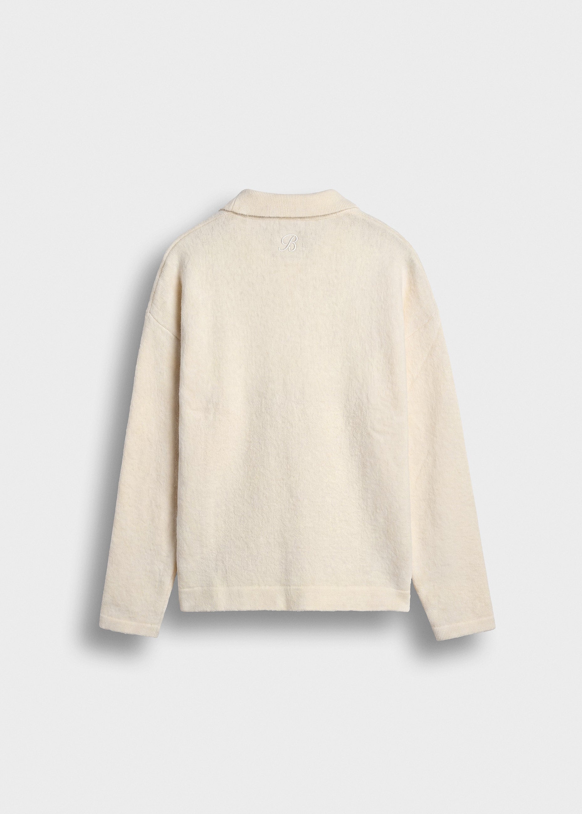 Hairy Knit Polo Sweater