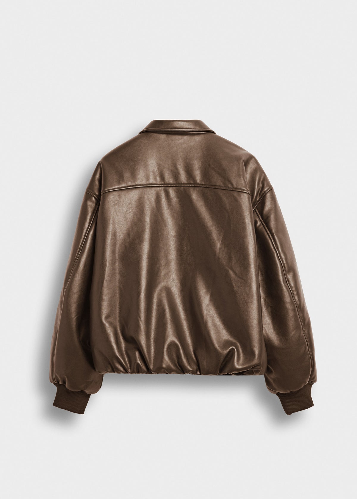 Oversized faux leather blouson