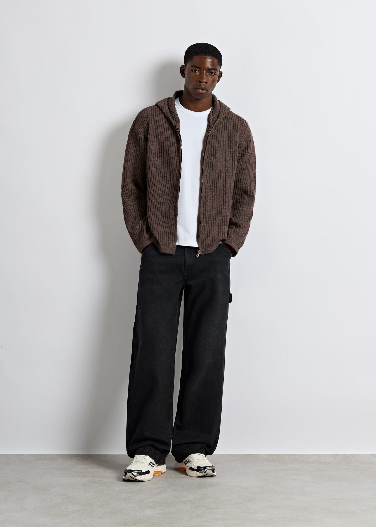 Hooded Knit Zip Jacket