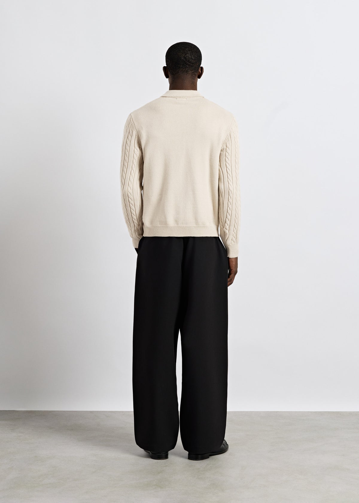 Cable Knit Polo Sweater