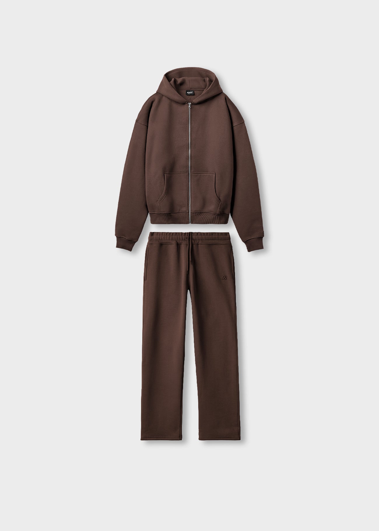 Tracksuit Set - Chocolate Brown (Zip Hoodie + Pants)